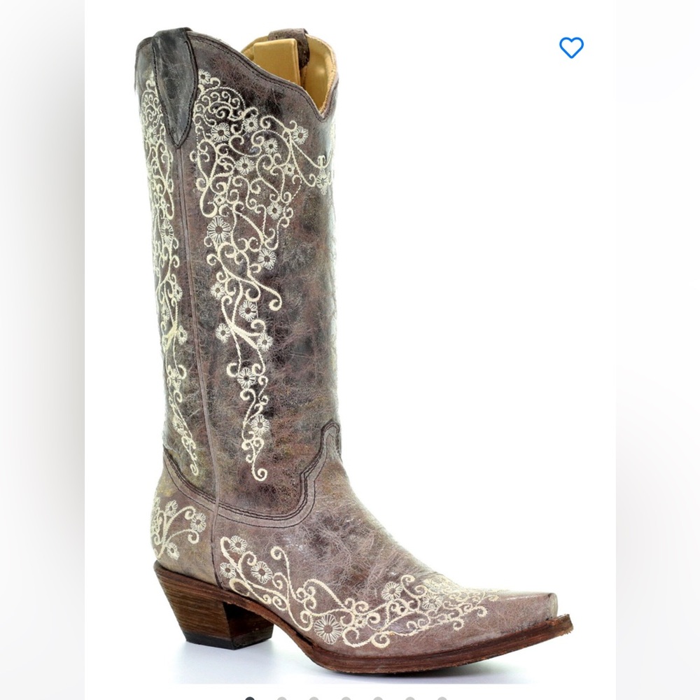 Corral Women’s Crater with Bone Embroidery Western Boots - Snip Toe - Size 8.5 M